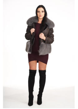 Prírodné dámske kabáty z ovčej kože